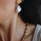 SHELL GOLD EARRINGS