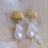 SHELL GOLD EARRINGS