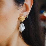 SHELL GOLD EARRINGS