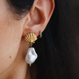 SHELL GOLD EARRINGS